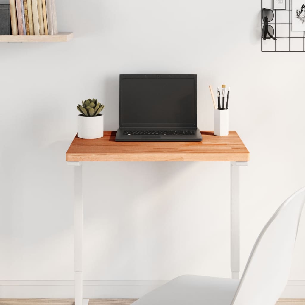 Table Top 60x40x2.5 cm Rectangular Solid Wood Beech