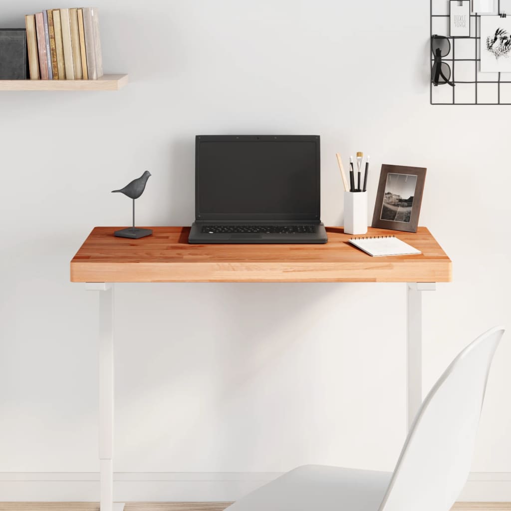 Table Top 80x40x4 cm Rectangular Solid Wood Beech