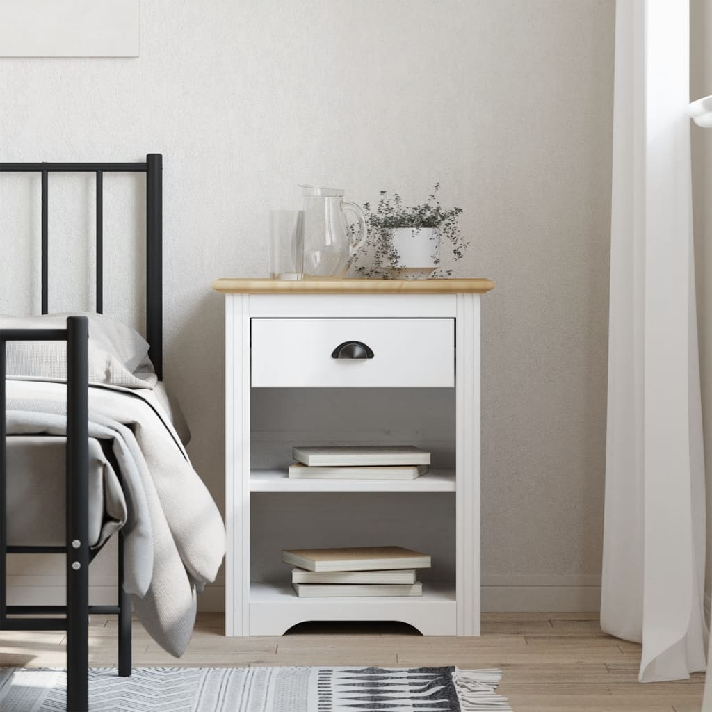Bedside Table - BELLUNO Nightstand Brown 53cm