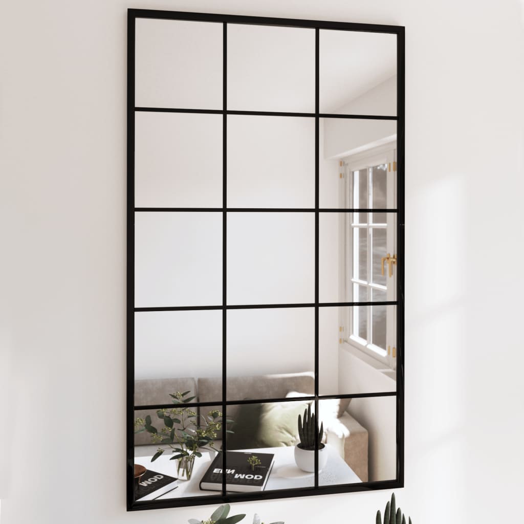 Wall Mirrors 6 Pcs Black 100x60cm Metal