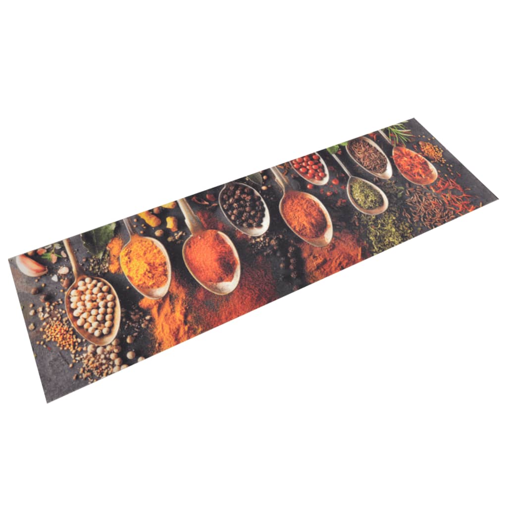 Kitchen Rug Washable Spoon and Spices 45x150cm Velvet