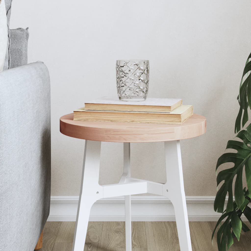 Table Top 30x2.5 cm Round Solid Wood Beech