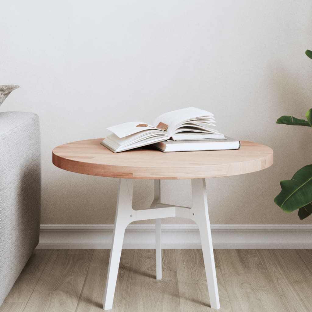Table Top Ã ̃50x2.5 cm Round Solid Wood Beech