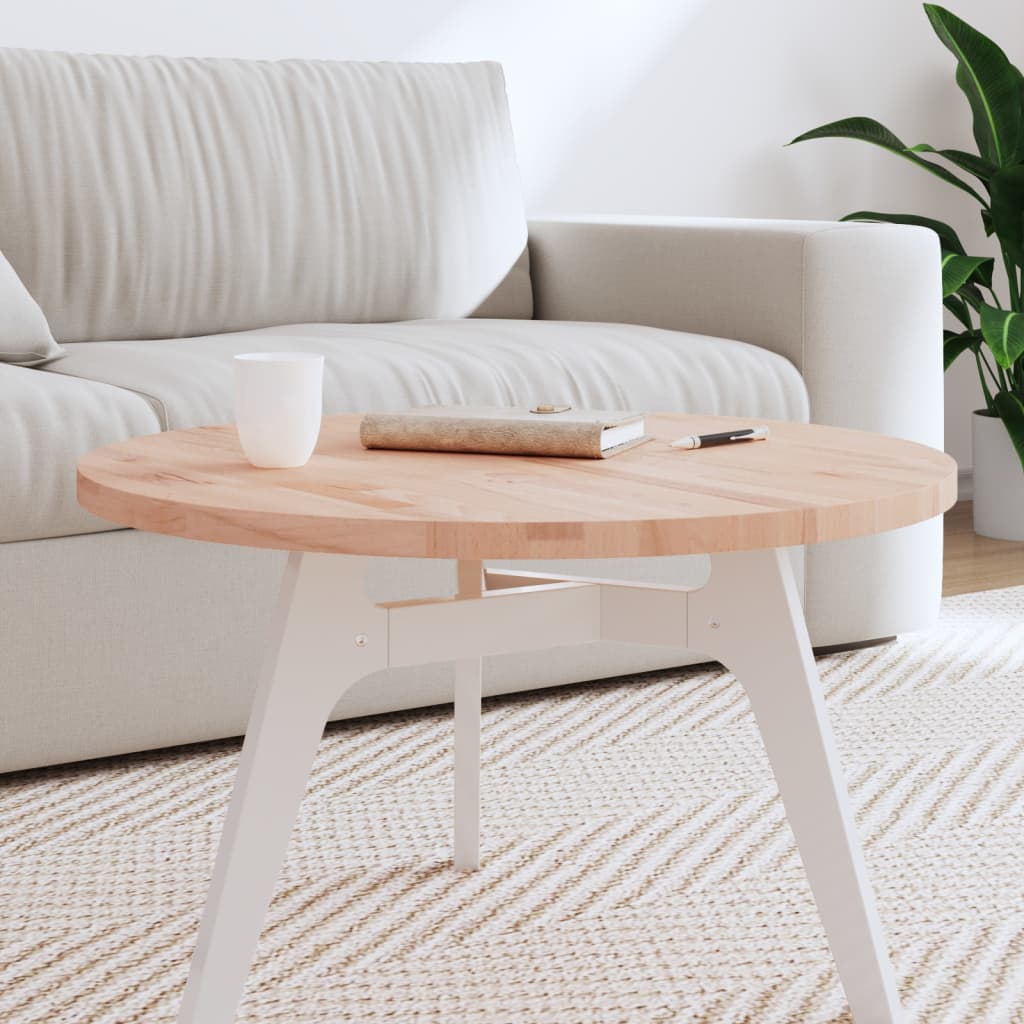 Table Top Ã ̃70x2.5 cm Round Solid Wood Beech