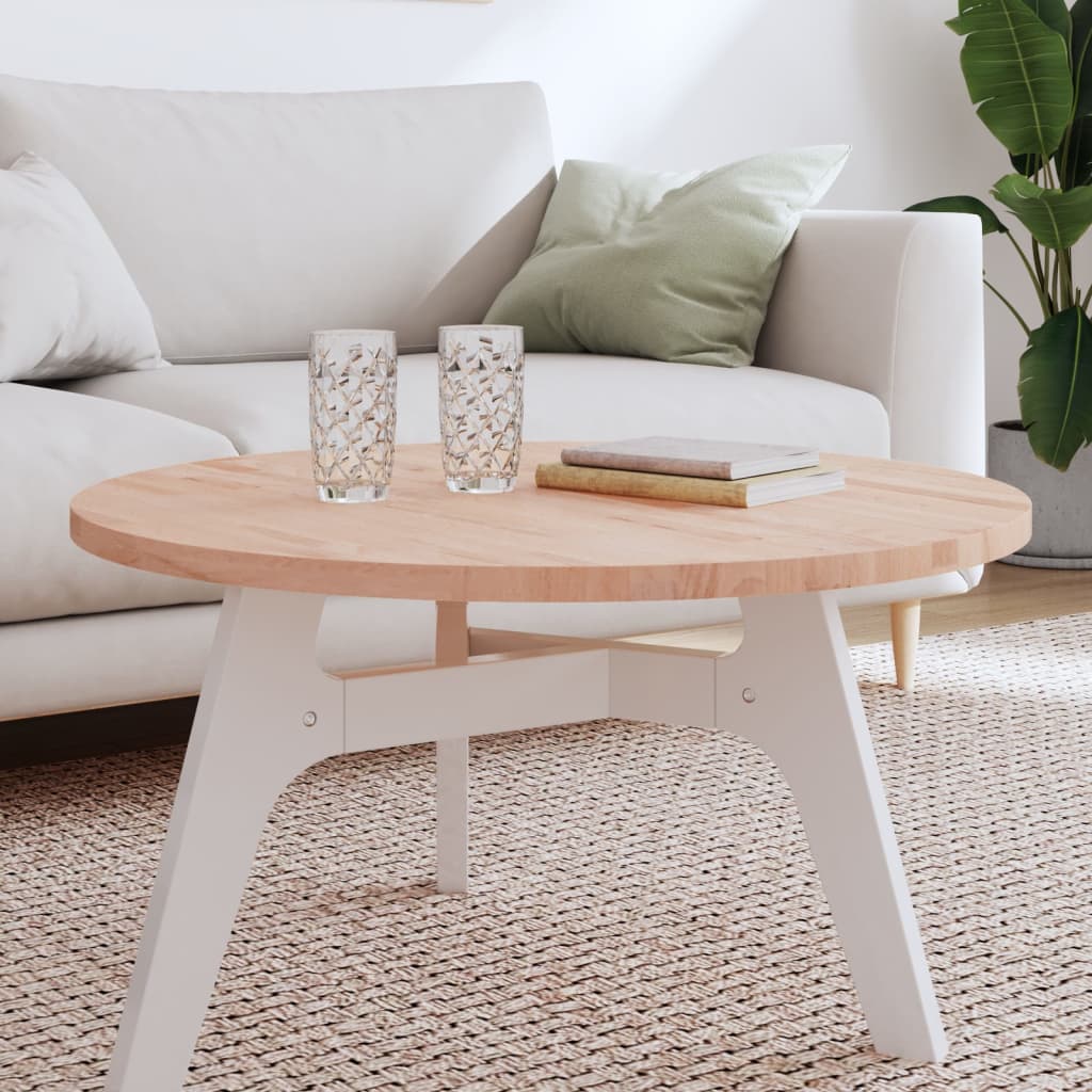 Table Top Ã ̃80x2.5 cm Round Solid Wood Beech
