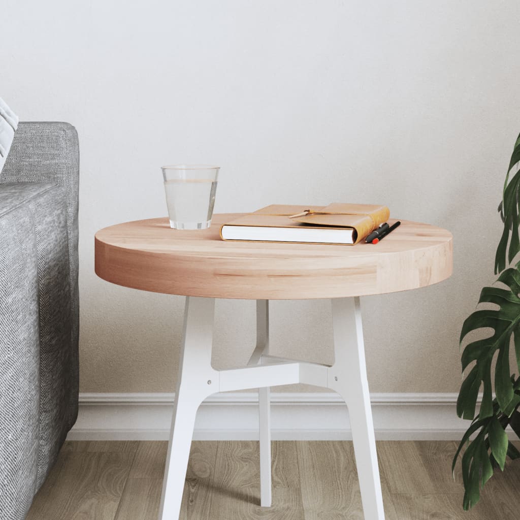 Table Top Ã ̃40x4 cm Round Solid Wood Beech