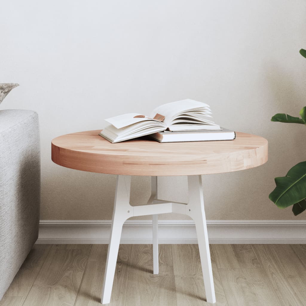 Table Top Ã ̃50x4 cm Round Solid Wood Beech