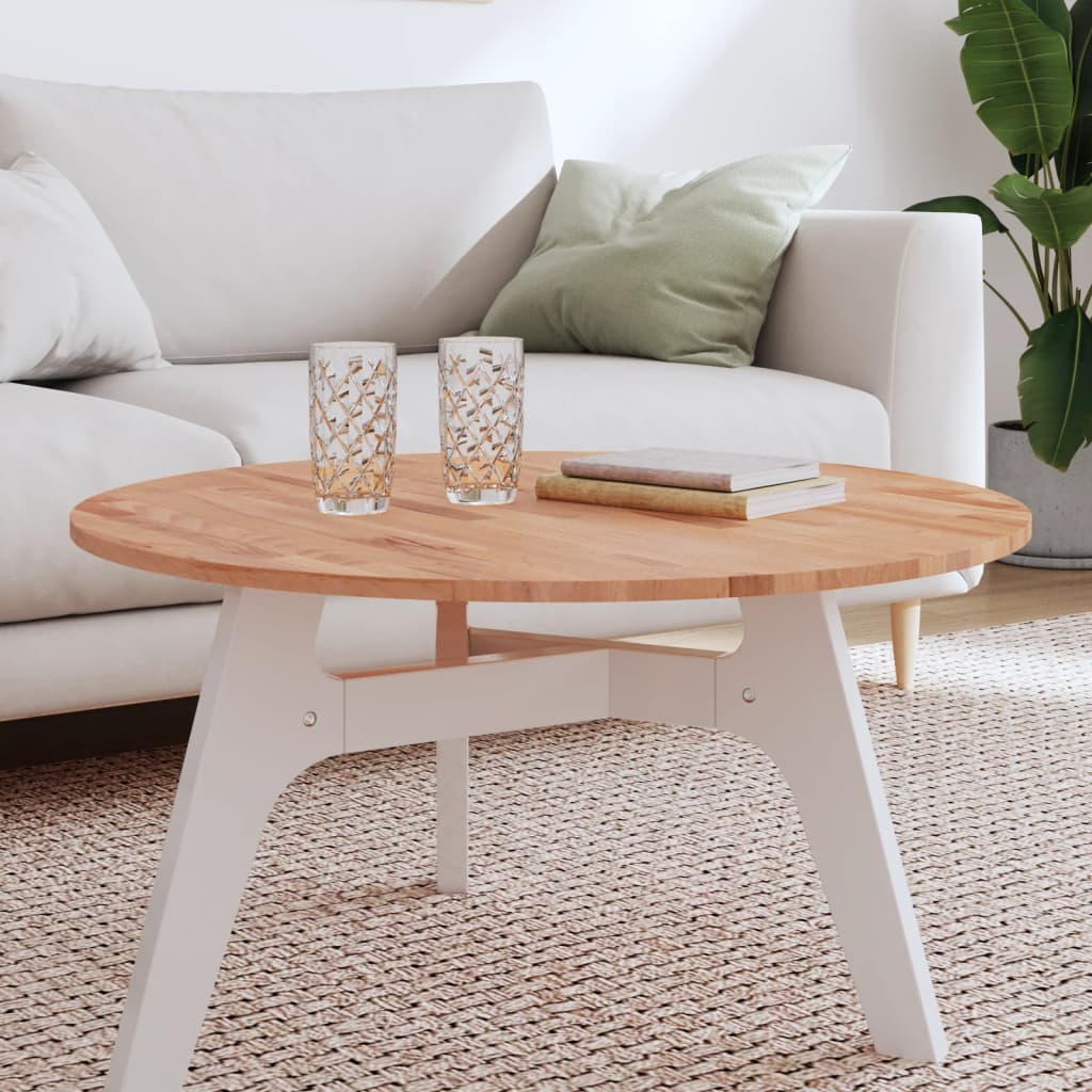 Table Top Ã ̃80x1.5 cm Round Solid Wood Beech