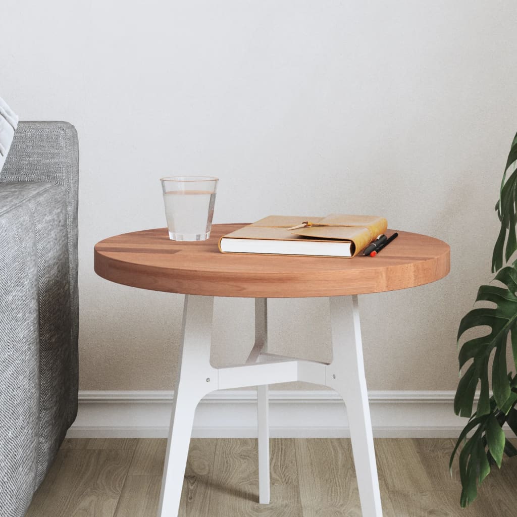 Table Top Ã ̃40x2.5 cm Round Solid Wood Beech