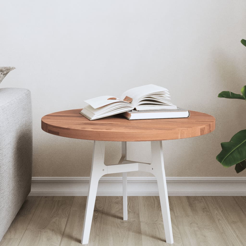 Table Top Ã ̃50x2.5 cm Round Solid Wood Beech