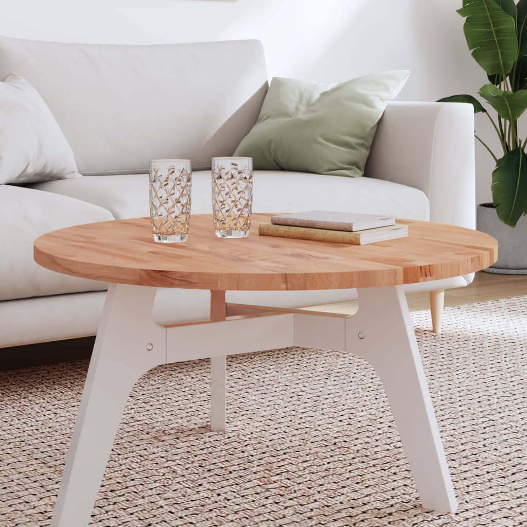 Table Top Ã ̃80x2.5 cm Round Solid Wood Beech