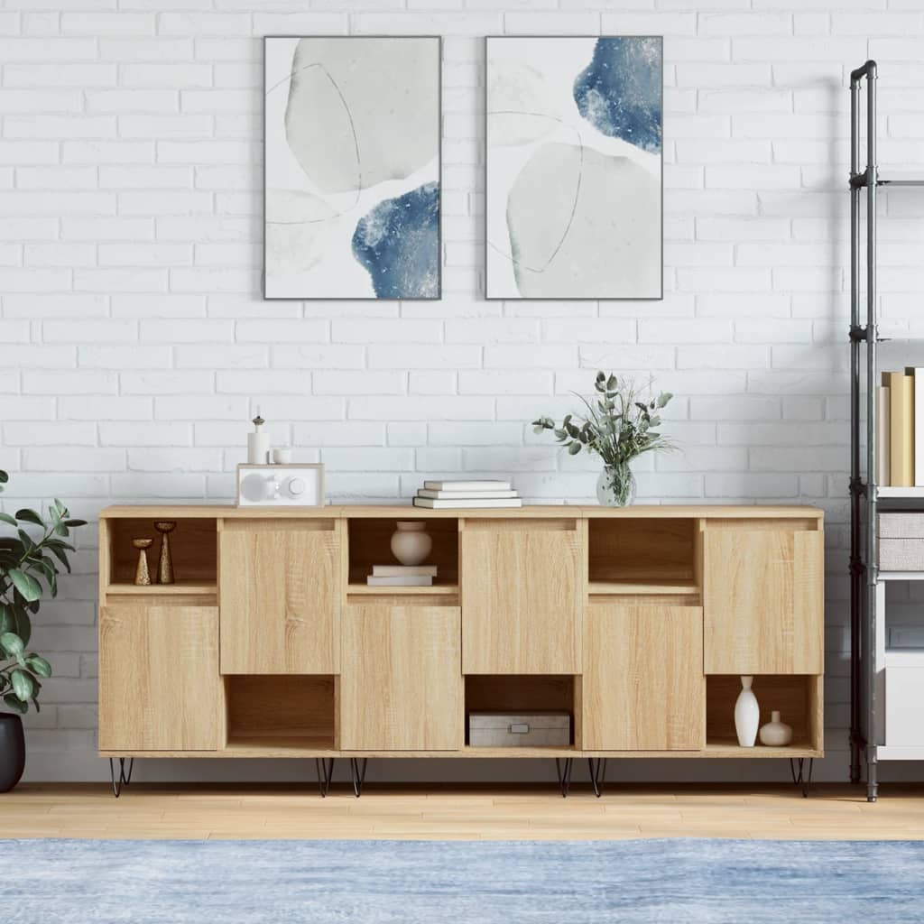 Sideboards 3 Pieces Sonoma Oak Engineered Wood