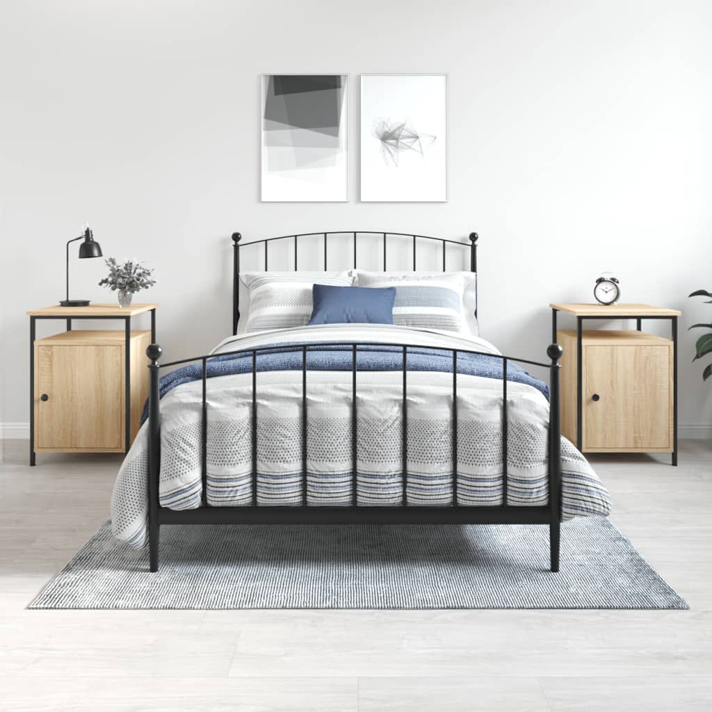 Bedside Table - LUCCA Abe 2 Piece Nightstand Sonoma Oak 40cm