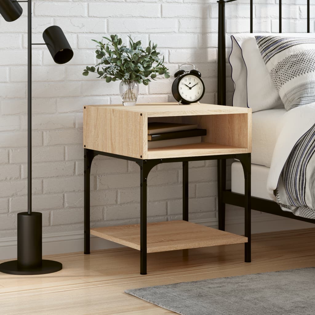 Bedside Table - LOGAN Nightstand Sonoma Oak 40cm