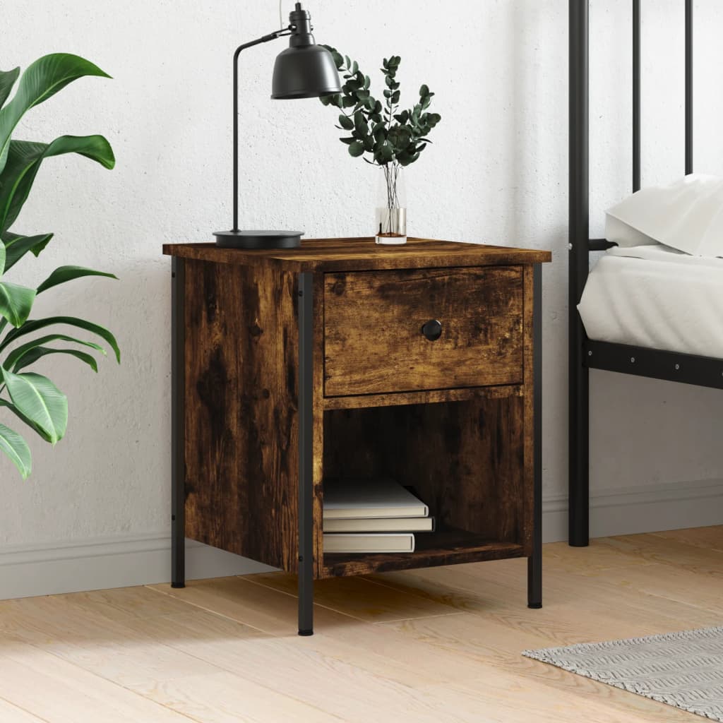 Bedside Table - LODI Dan Nightstand Smoked Oak 40cm