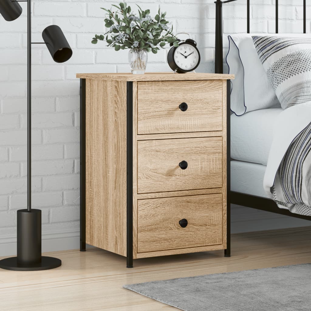 Bedside Table - MANTOVA Nightstand Sonoma Oak 40cm