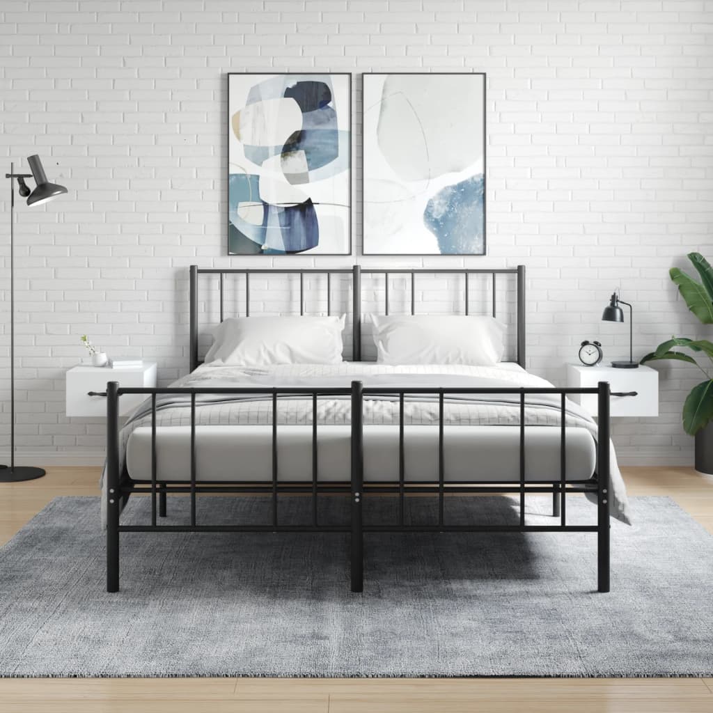 Bedside Table - MERLIN Ty 2 Piece Nightstand White 35cm