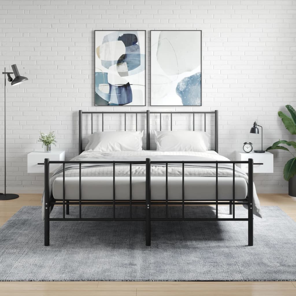 Bedside Table - MERLIN Rae 2 Piece Nightstand White 35cm