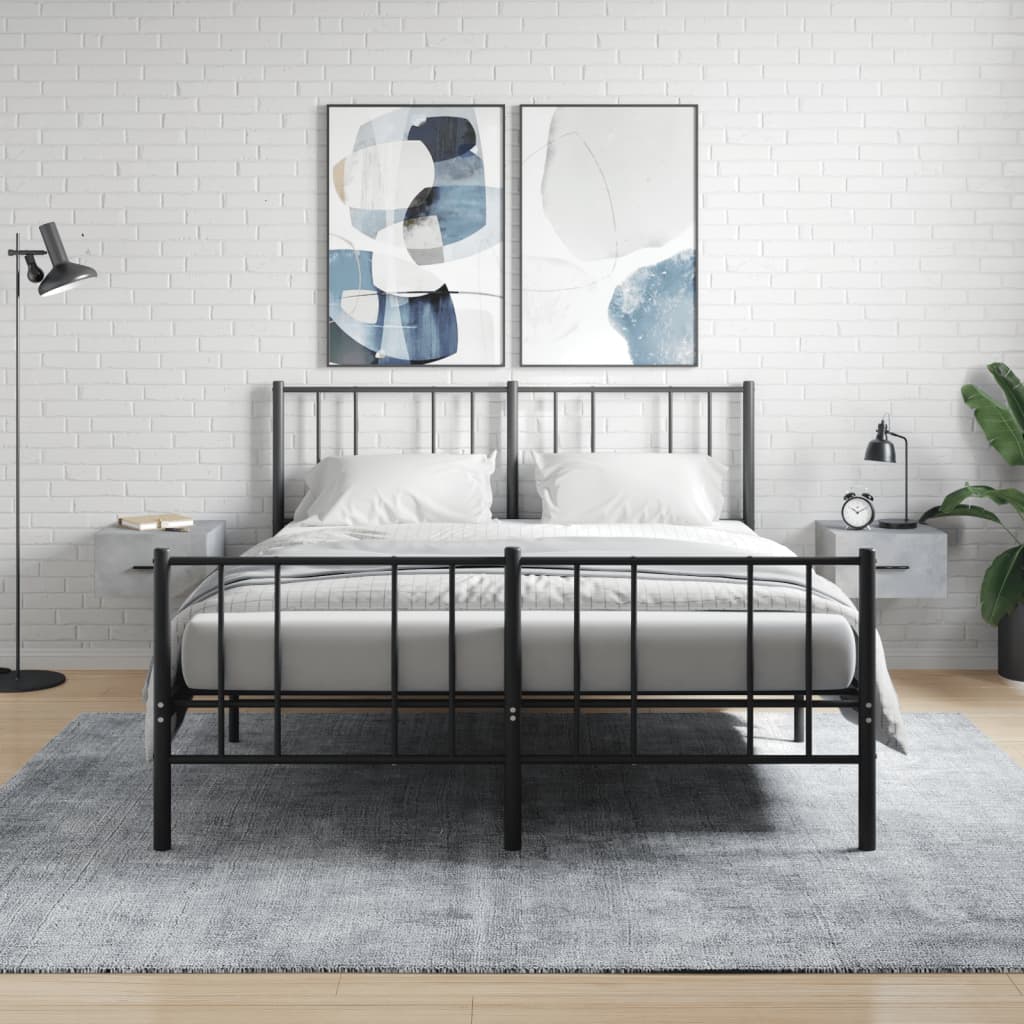 Bedside Table - MERLIN Dex 2 Piece Nightstand Concrete Grey 35cm