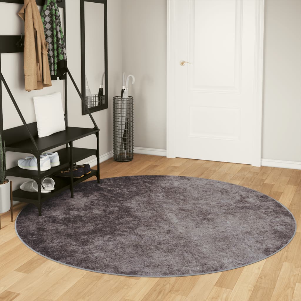 Rug Washable Grey 200cm Anti Slip