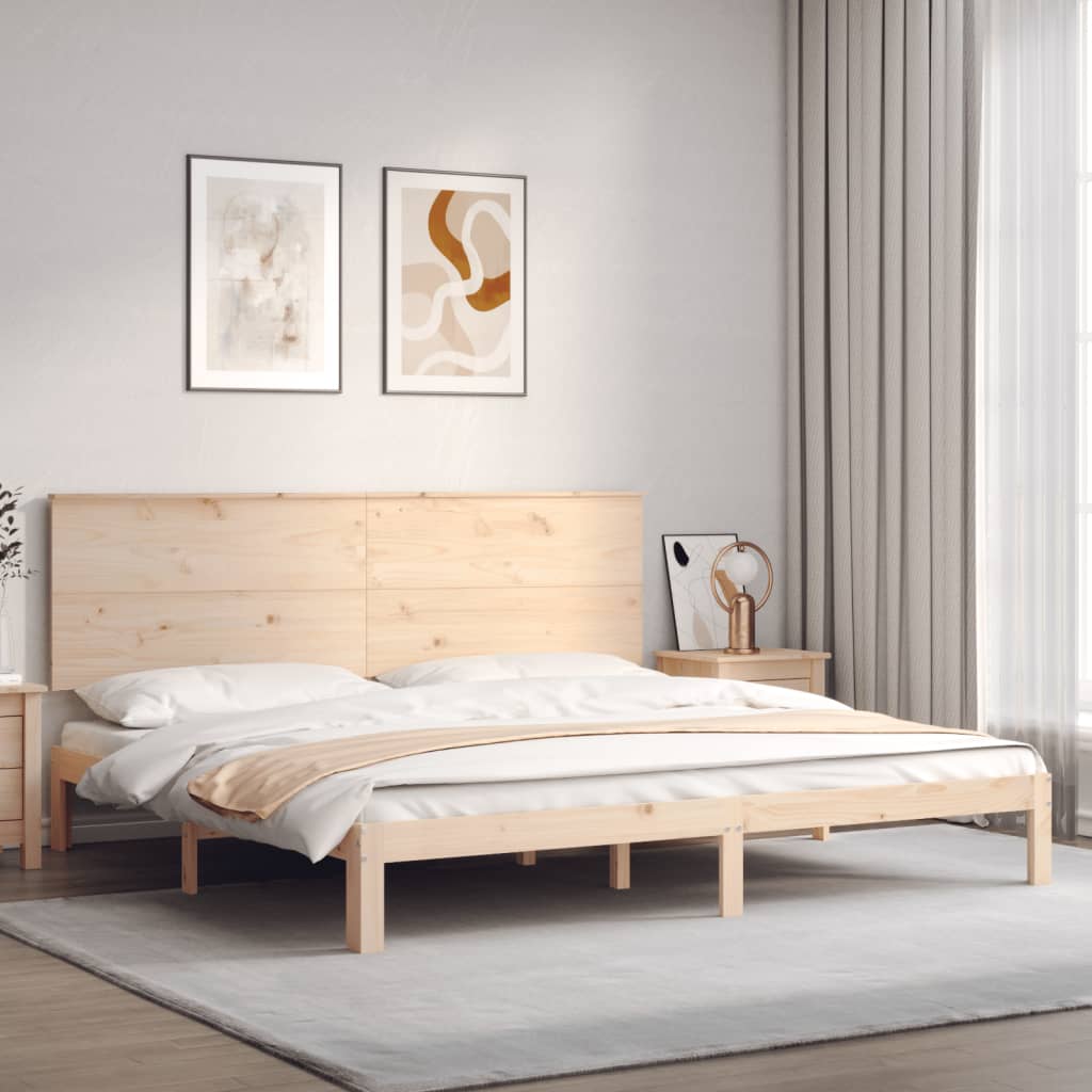 Bed Frame with Headboard 200x200 cm Solid Wood