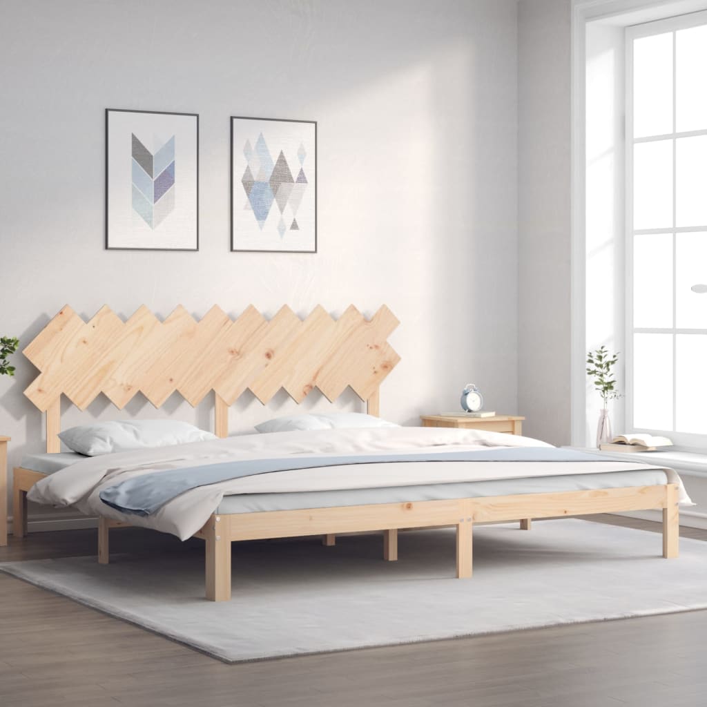 Bed Frame with Headboard 200x200 cm Solid Wood