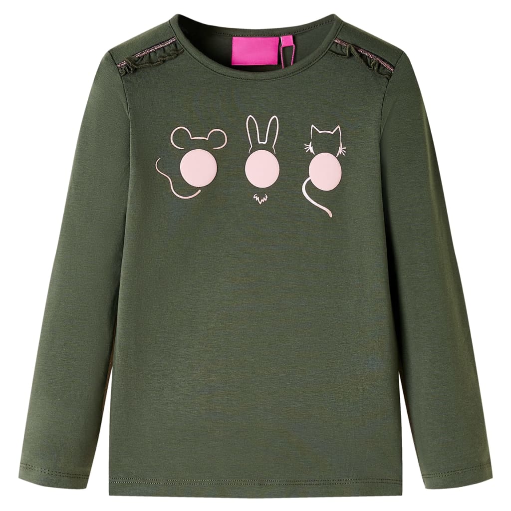 Kids' T-shirt with Long Sleeves Khaki 104