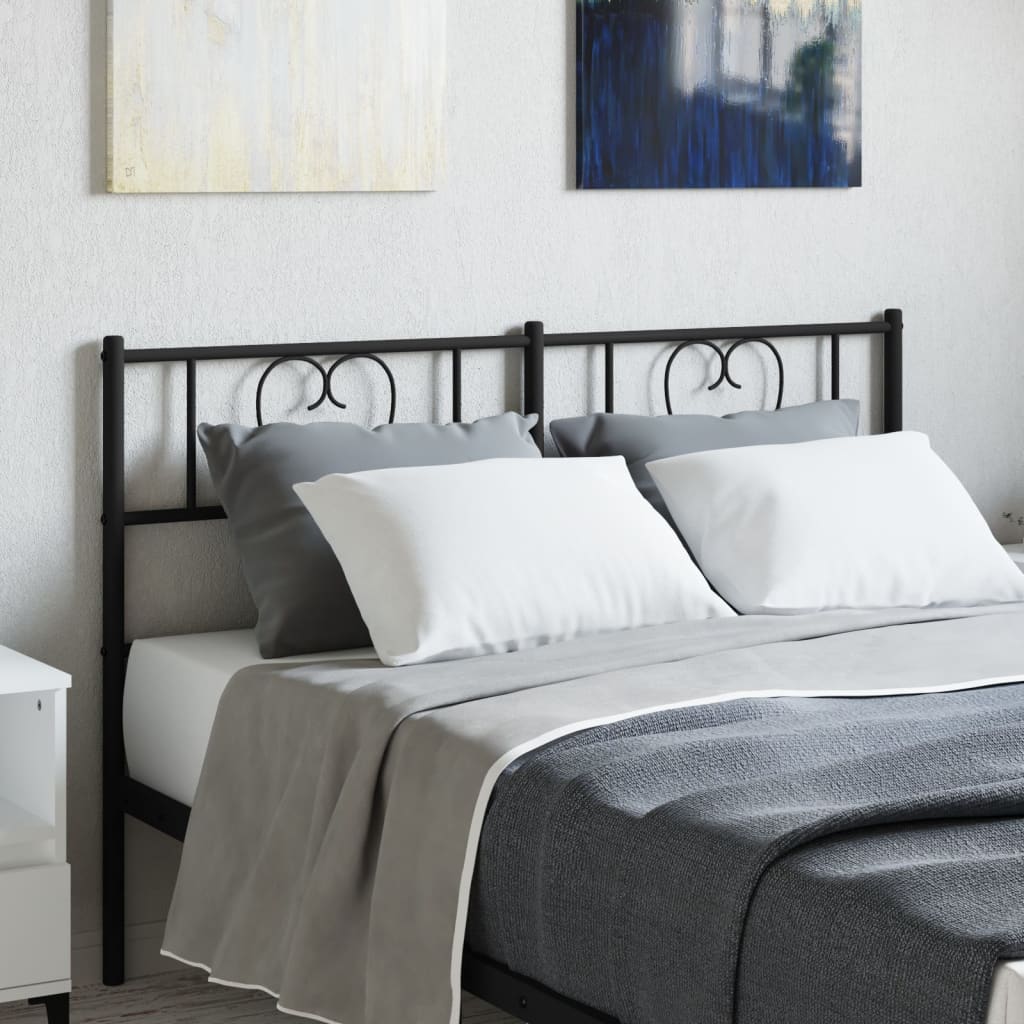 Metal Headboard Black 160cm