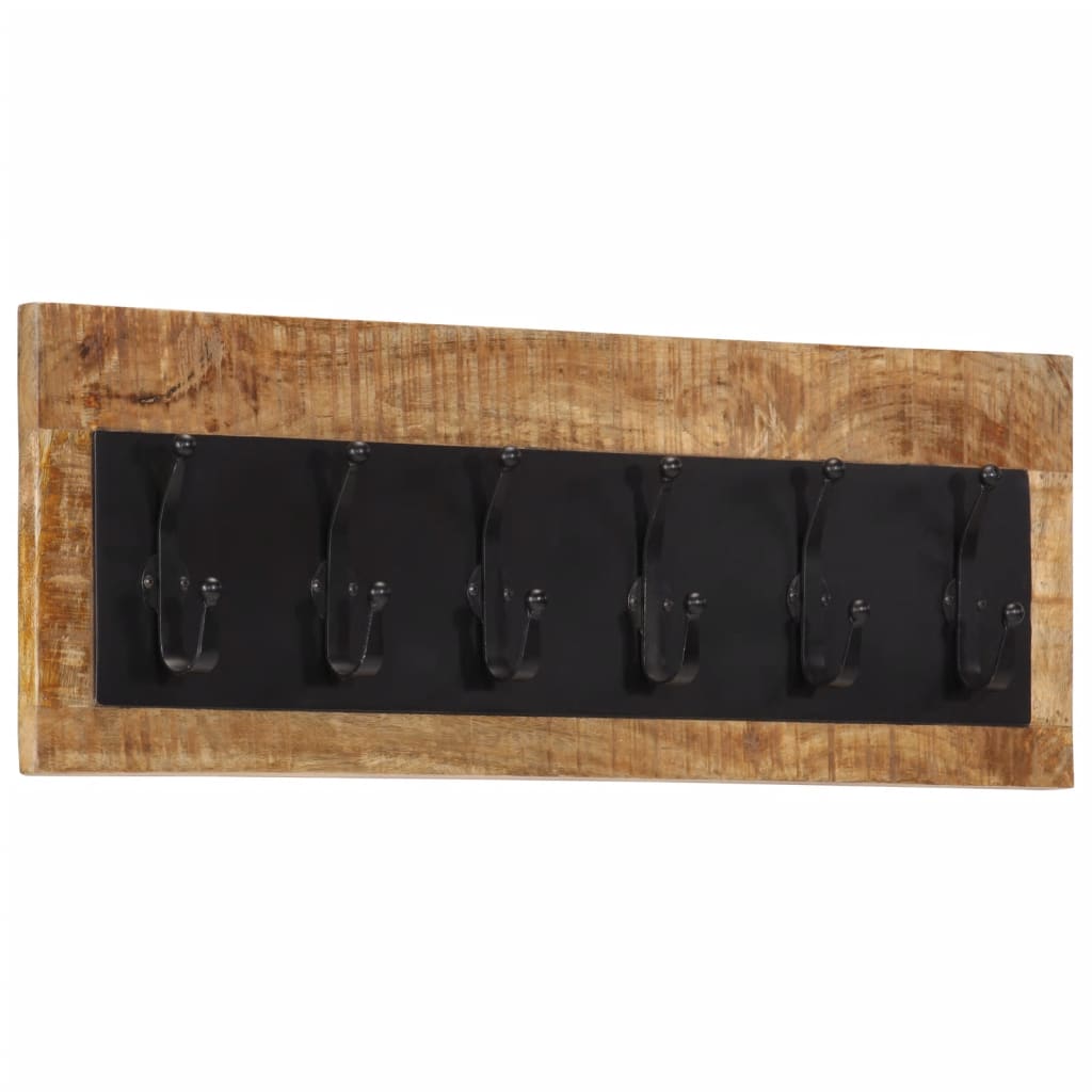 Wall Mounted Coat Rack with 6 Hooks Solid Wood Mango