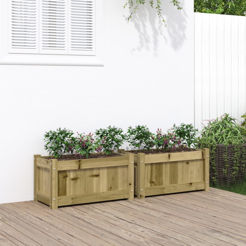 Garden Planters 2 Pieces Impregnated Wood Pine