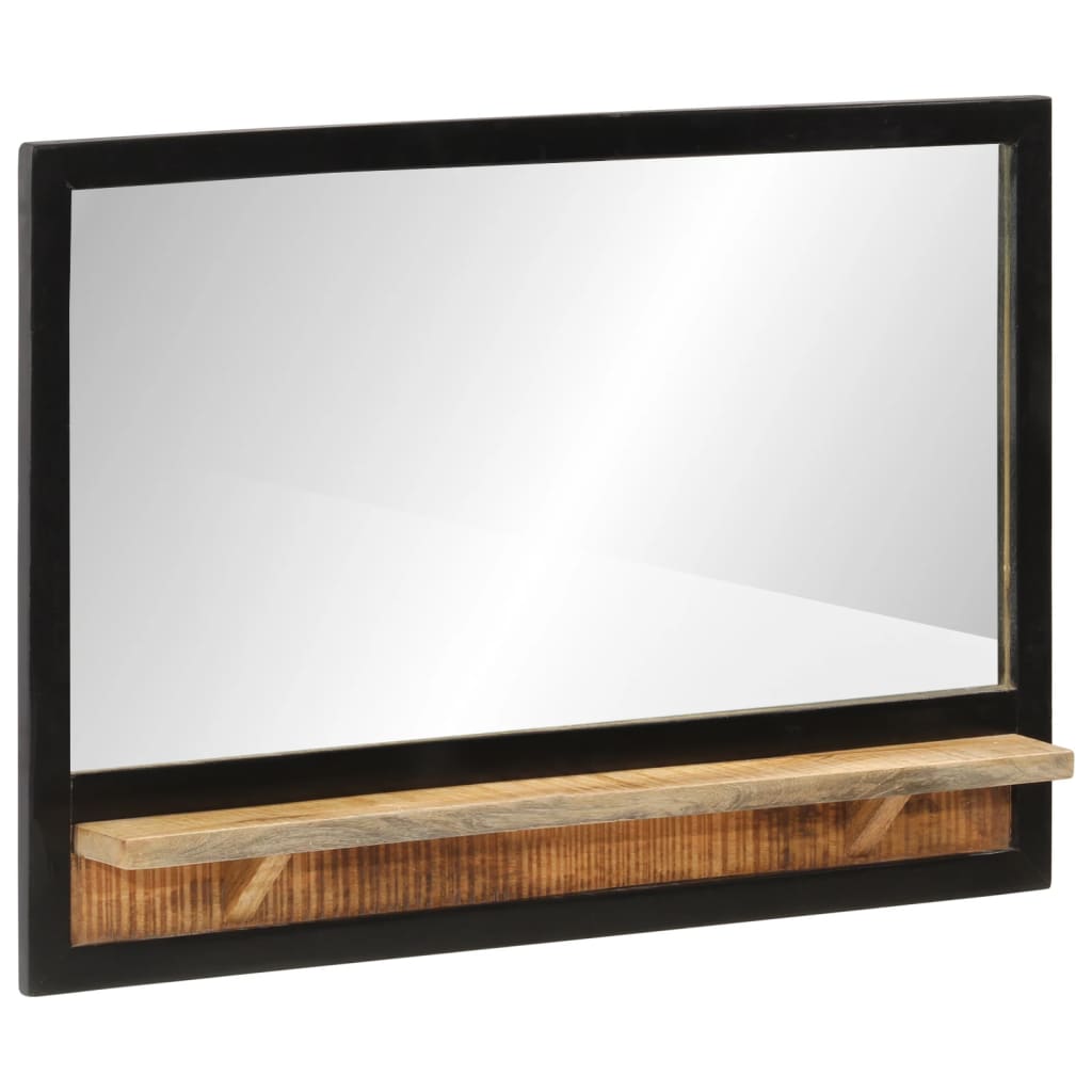 Mirror with Shelf 80x8x55cm Glass and Solid Wood Mango