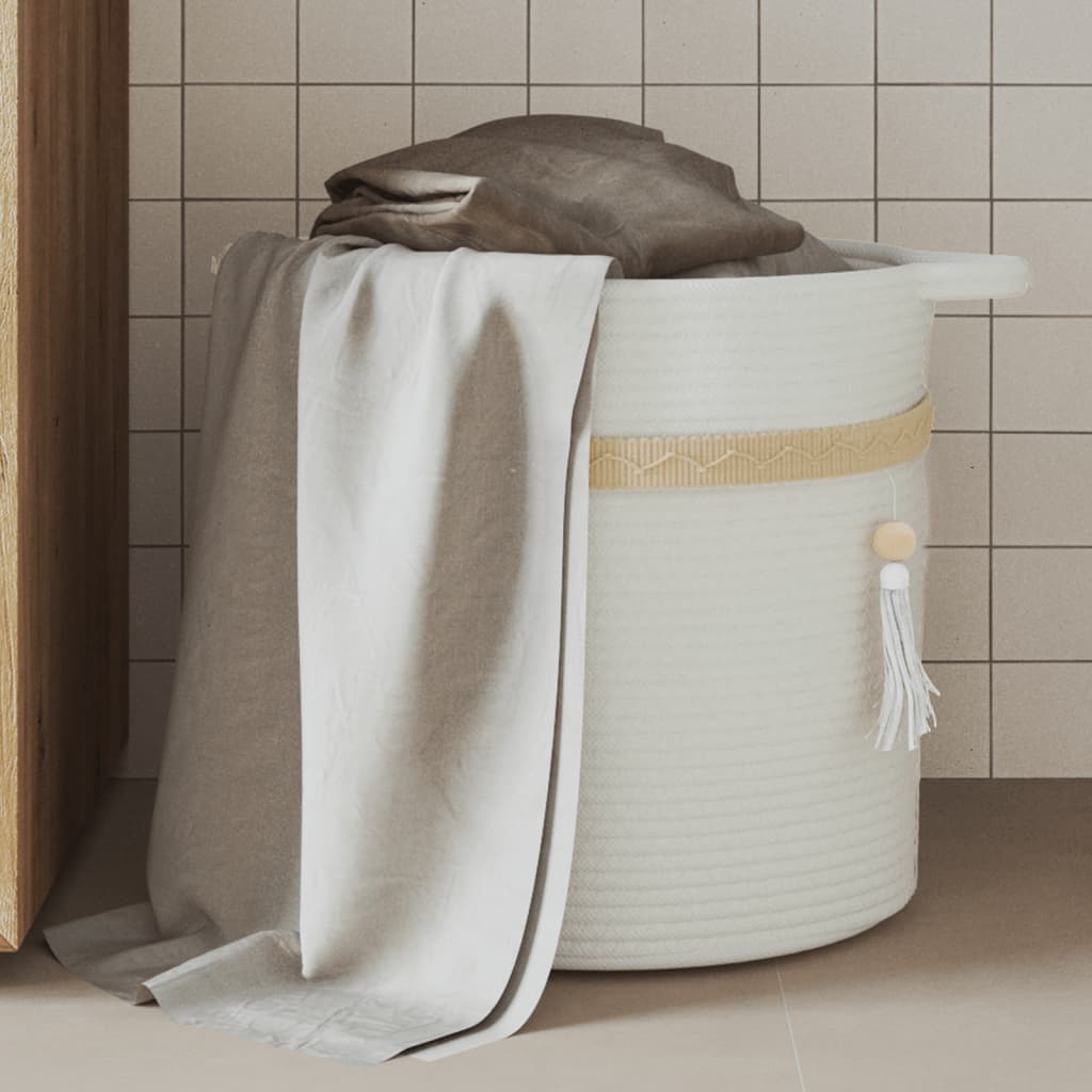 Storage Basket White 38x36cm Cotton