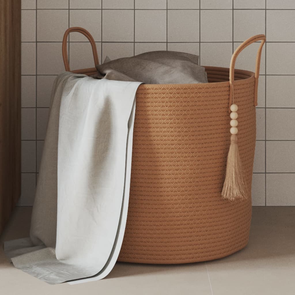 Storage Basket Brown 40x35cm Cotton
