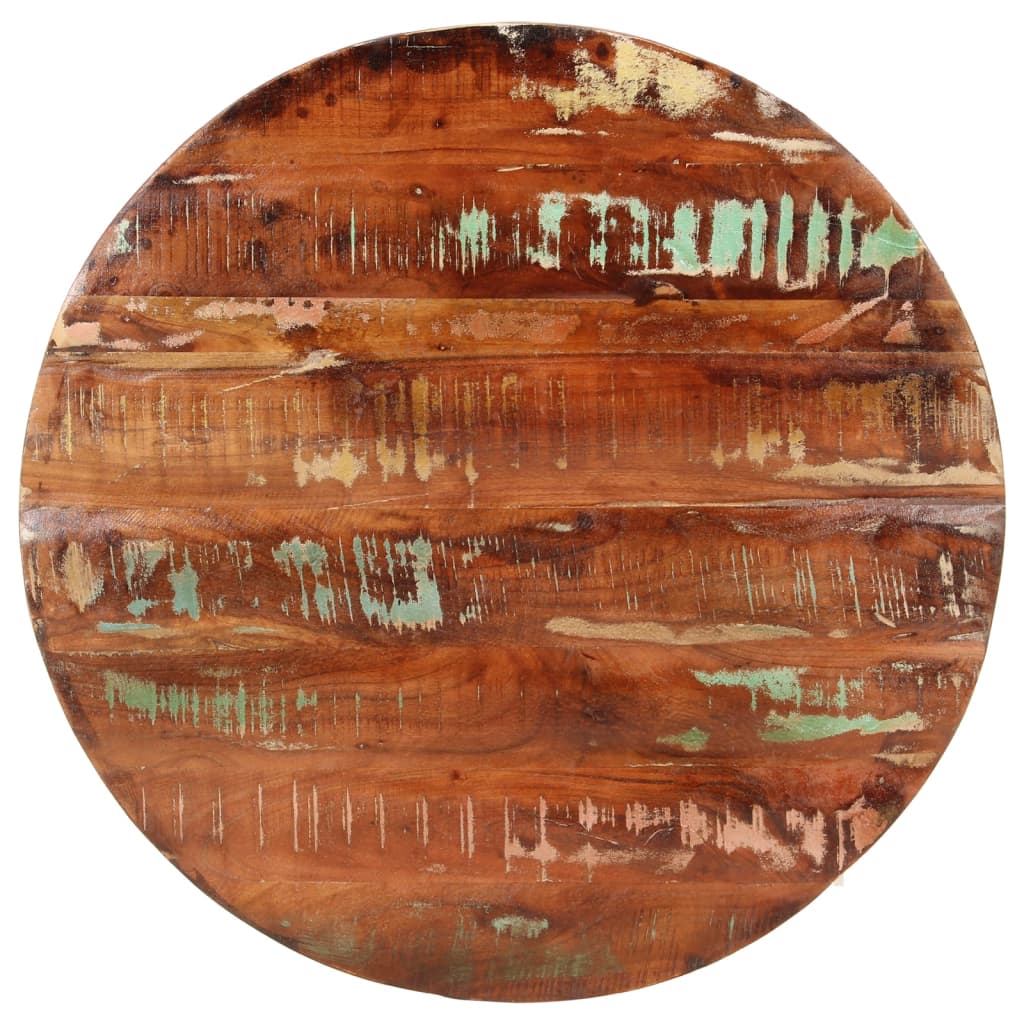 Table Top 80x2.5 cm Round Solid Wood Reclaimed