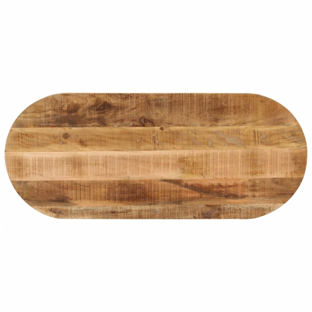 Table Top 110x40x2.5 cm Oval Solid Wood Rough Mango