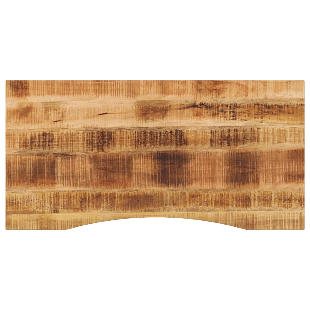 Desk Top with Curve 120x60x2.5 cm Solid Wood Rough Mango