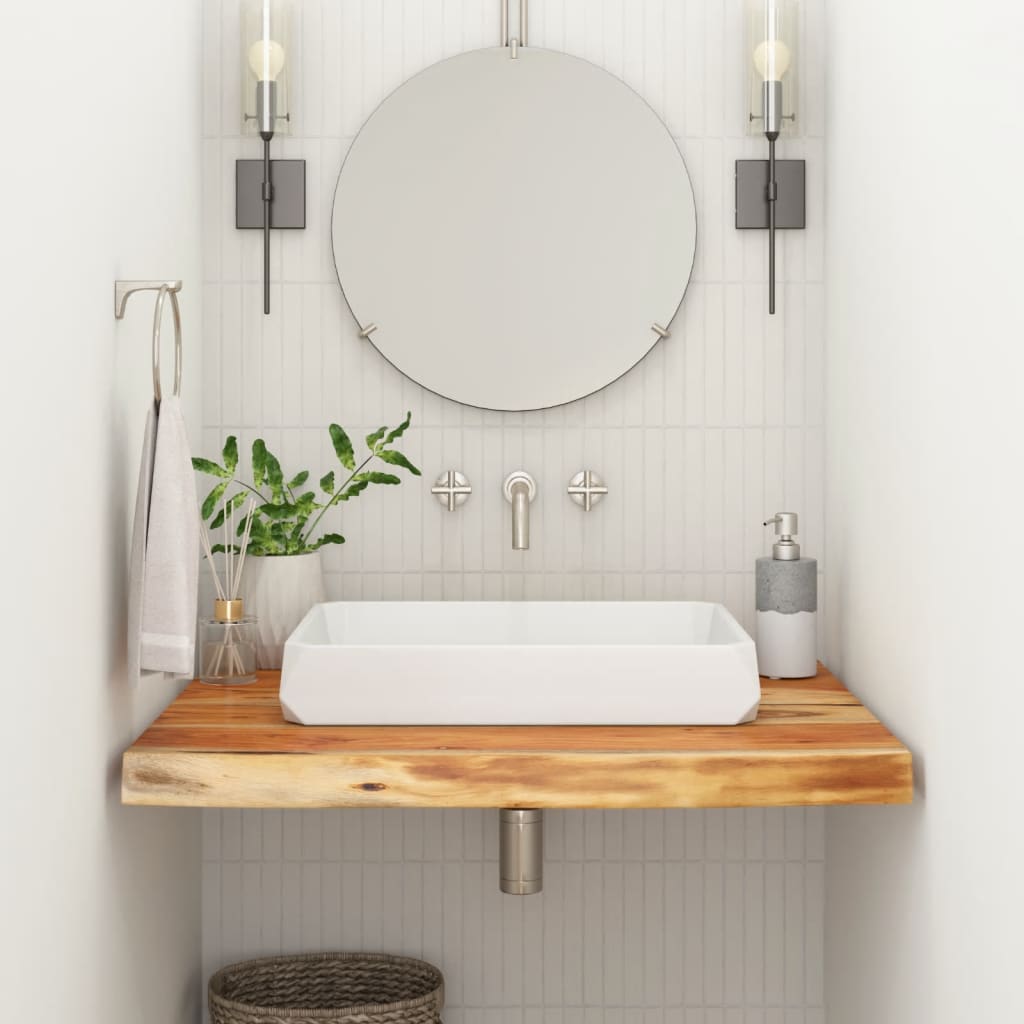 Bathroom Countertop 70x60x2.5cm Rectangular Solid Wood Acacia