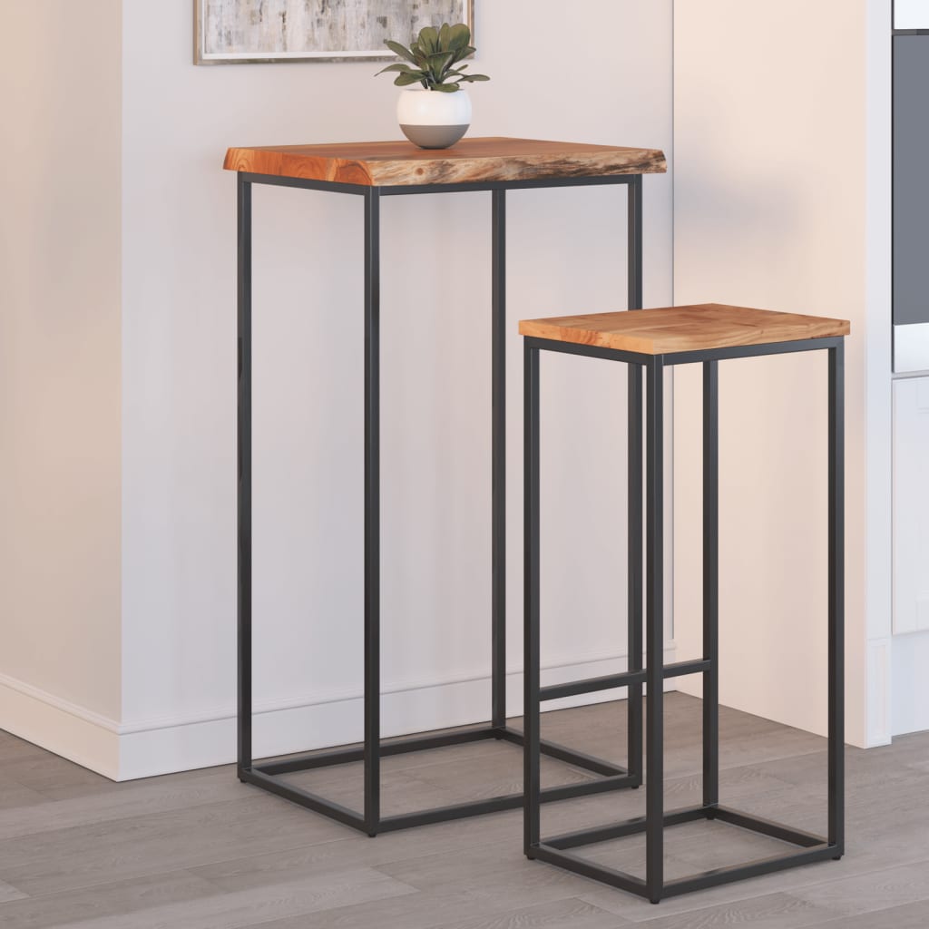 Table Top 40x40x2.5 cm Solid Wood Acacia Live Edge