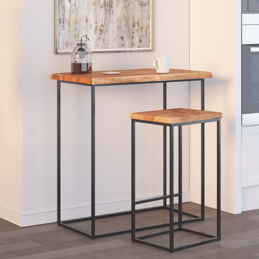 Table Top 80x60x2.5 cm Rectangular Solid Wood Acacia Live Edge
