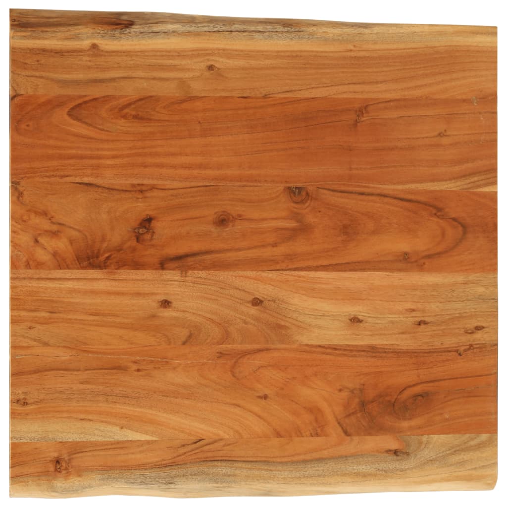 Table Top 60x60x3.8 cm Rectangular Solid Wood Acacia Live Edge