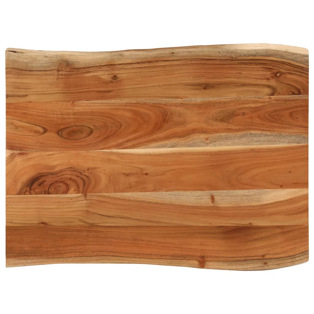 Table Top 80x60x3.8 cm Rectangular Solid Wood Acacia Live Edge