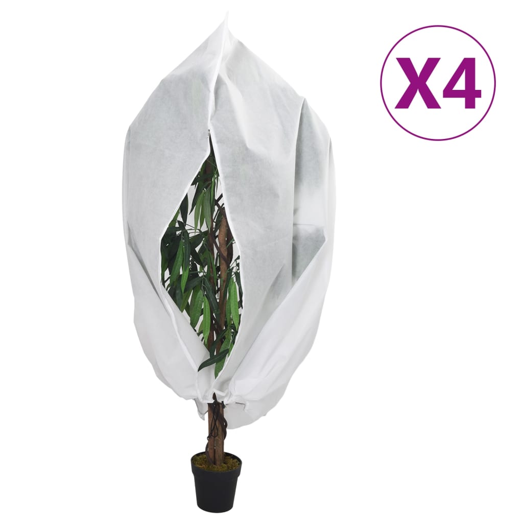 VOWICK Plant Fleece Covers with Zip 4 pcs 70 gsm 1.55x1.55 m