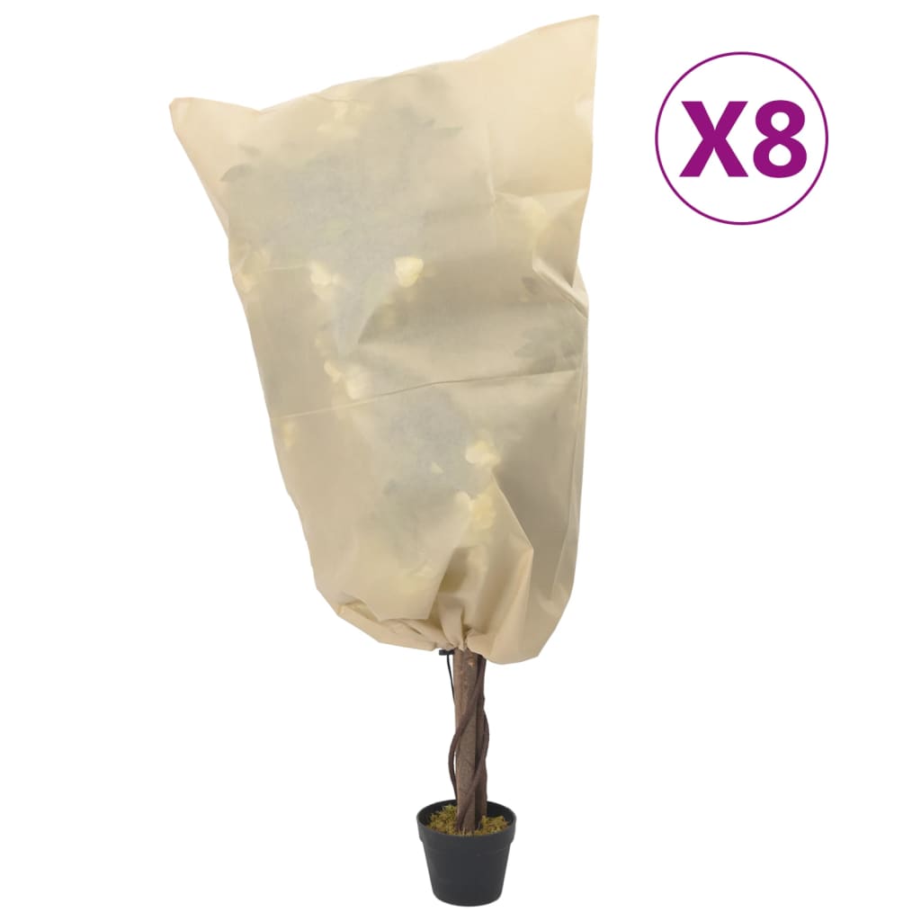 Plant Fleece Covers with Drawstring 8 pcs 70 g/m2 0.8x1.2 m