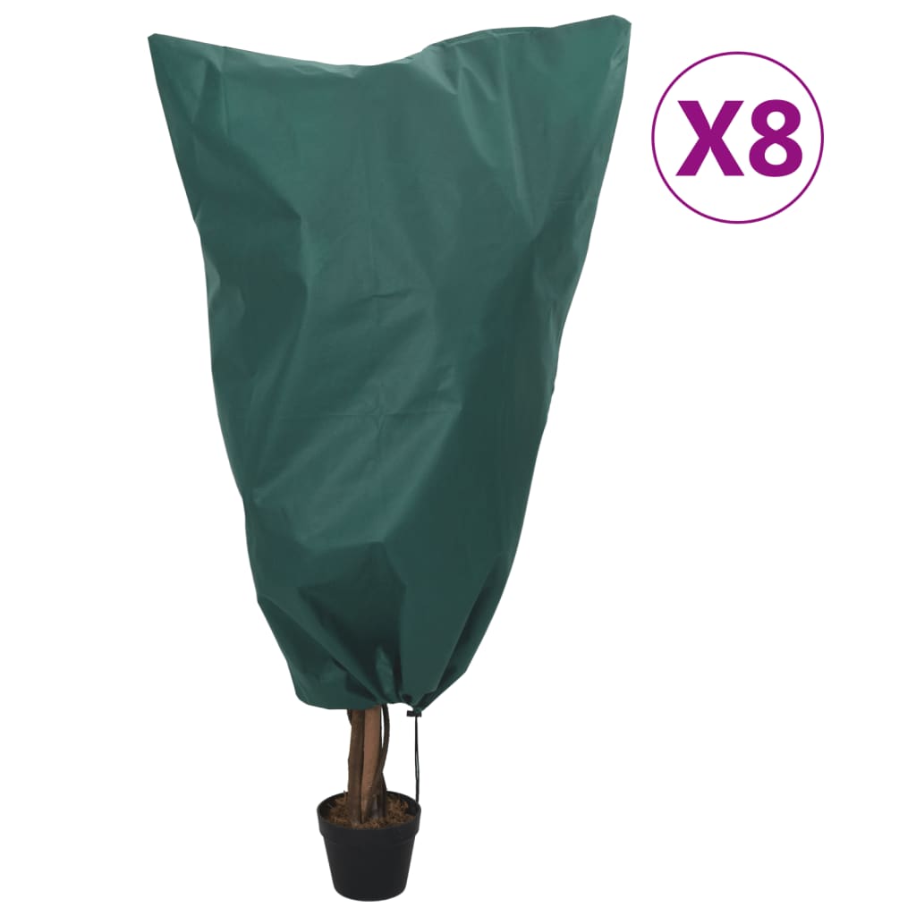 Plant Fleece Covers with Drawstring 8 pcs 70 g/m2 0.8x1.2 m