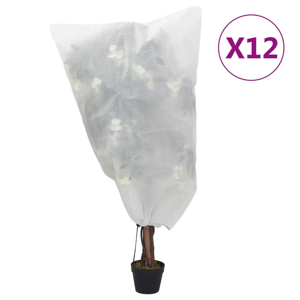 Plant Fleece Covers with Drawstring 12 pcs 70 g/m2 0.8x1 m