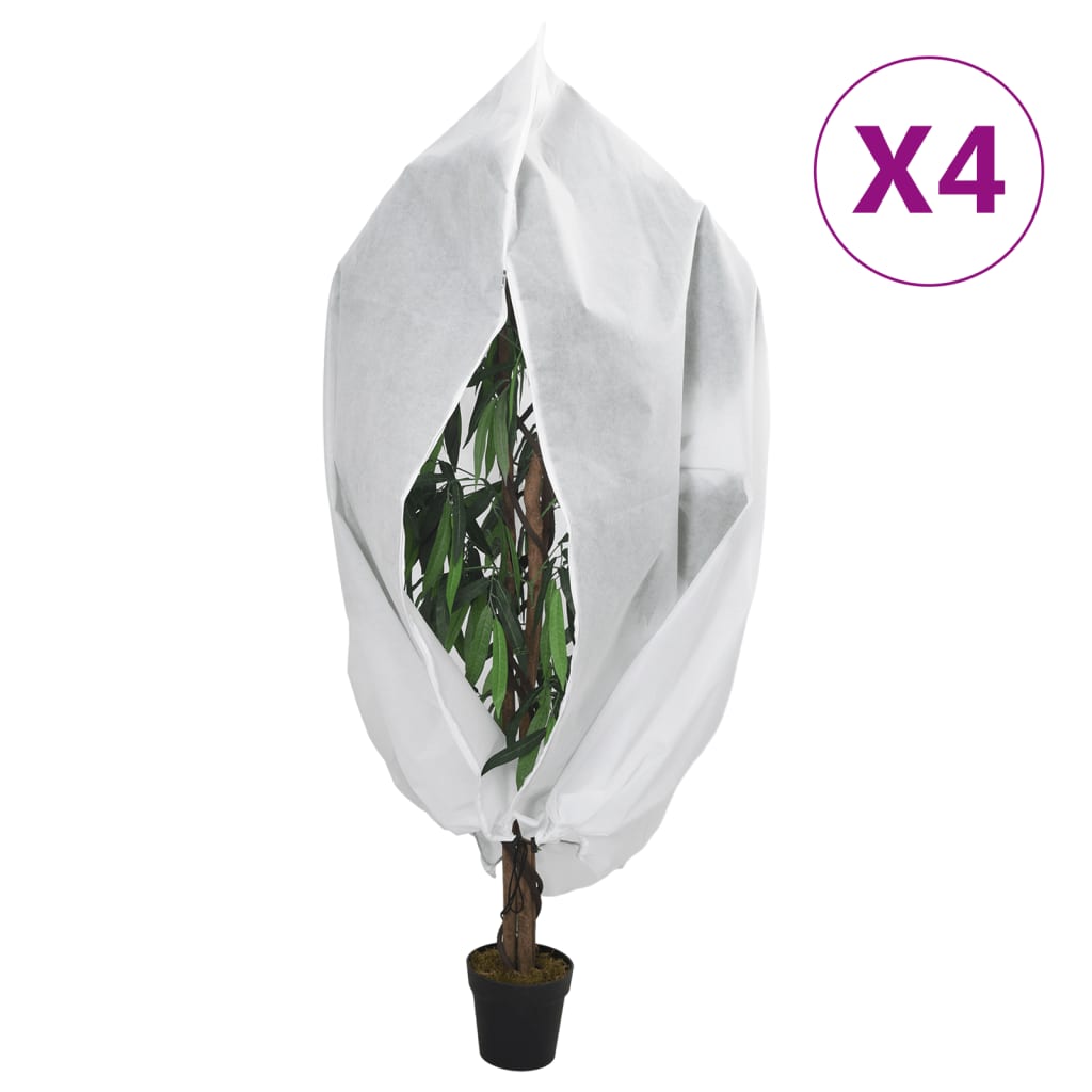 Plant Fleece Covers with Zip 4 pcs 70 g/m2 3.93x3 m