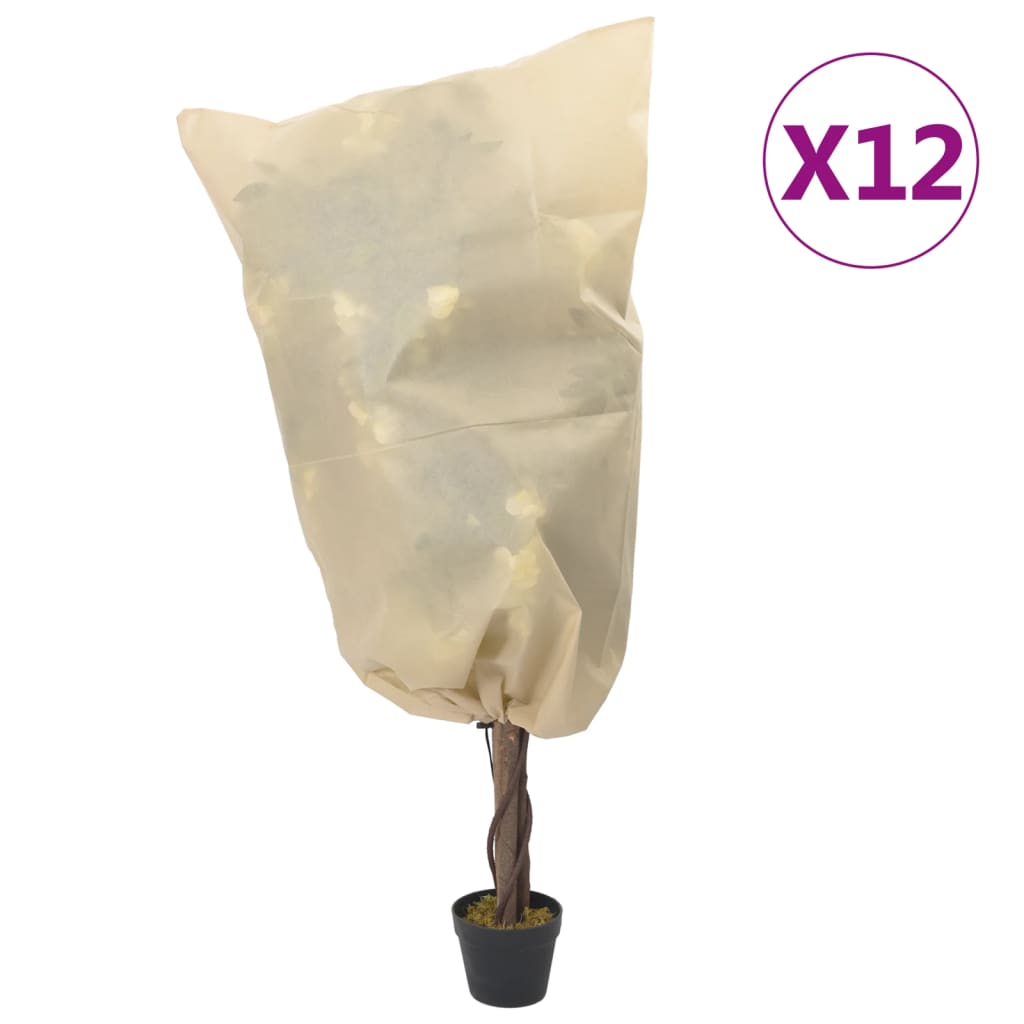 Plant Fleece Covers with Drawstring 12 pcs 70 g/m2 0.8x1.2 m