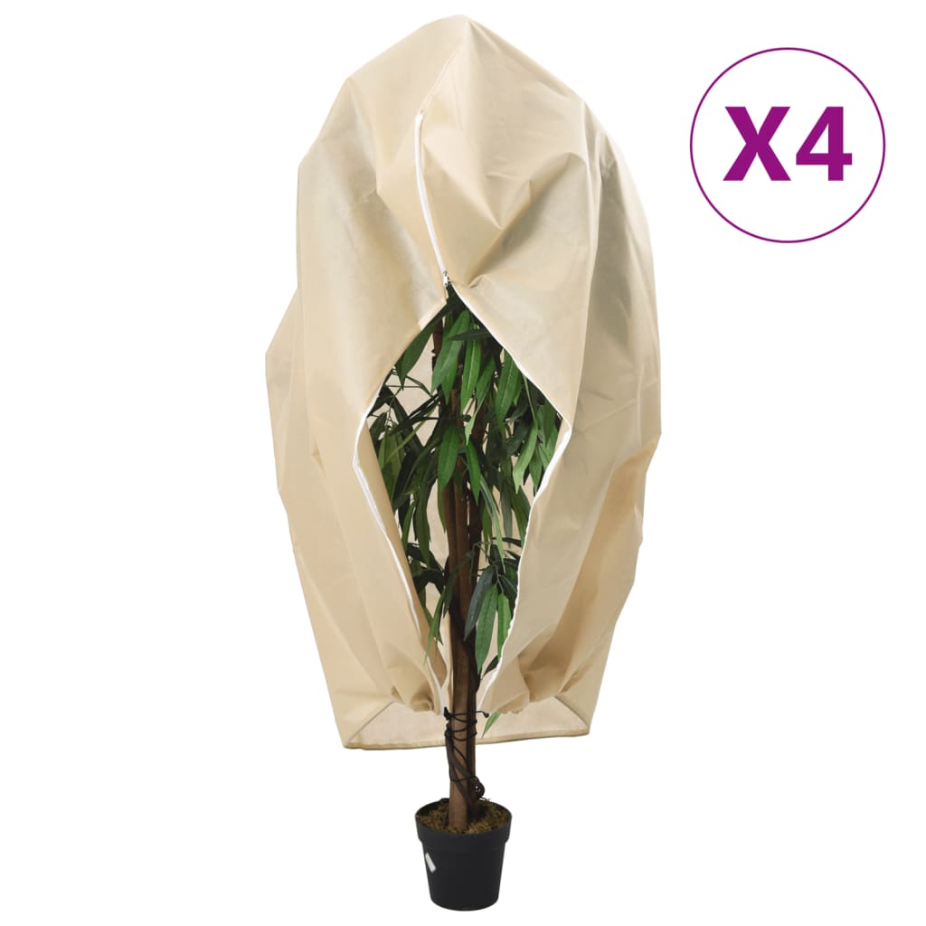 Plant Fleece Covers with Zip 4 pcs 70 g/m2 3.93x3 m