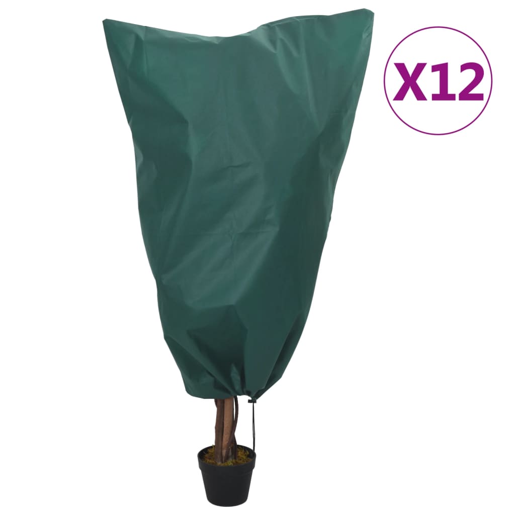 Plant Fleece Covers with Drawstring 12 pcs 70 g/m2 0.8x1 m