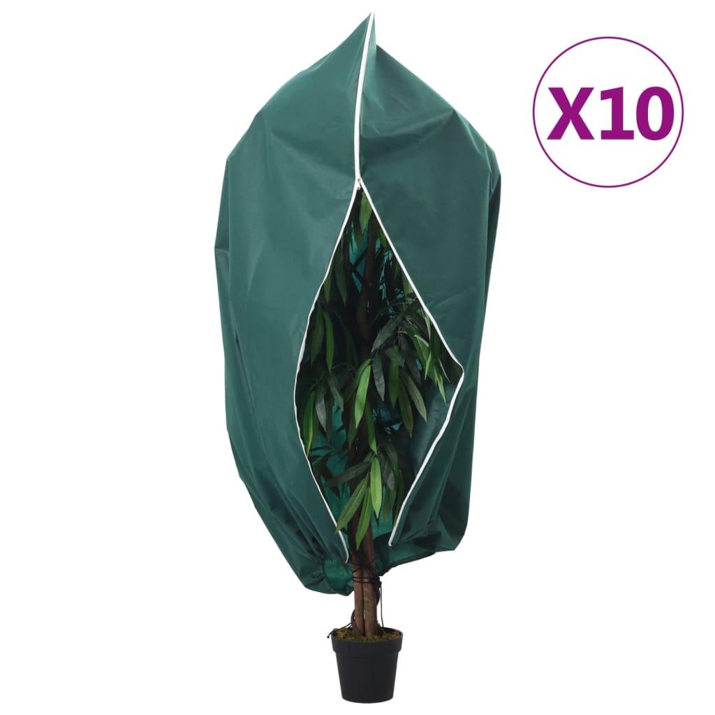 VOWICK Plant Fleece Covers with Zip 10 pcs 70 gsm 1.55x1.55 m